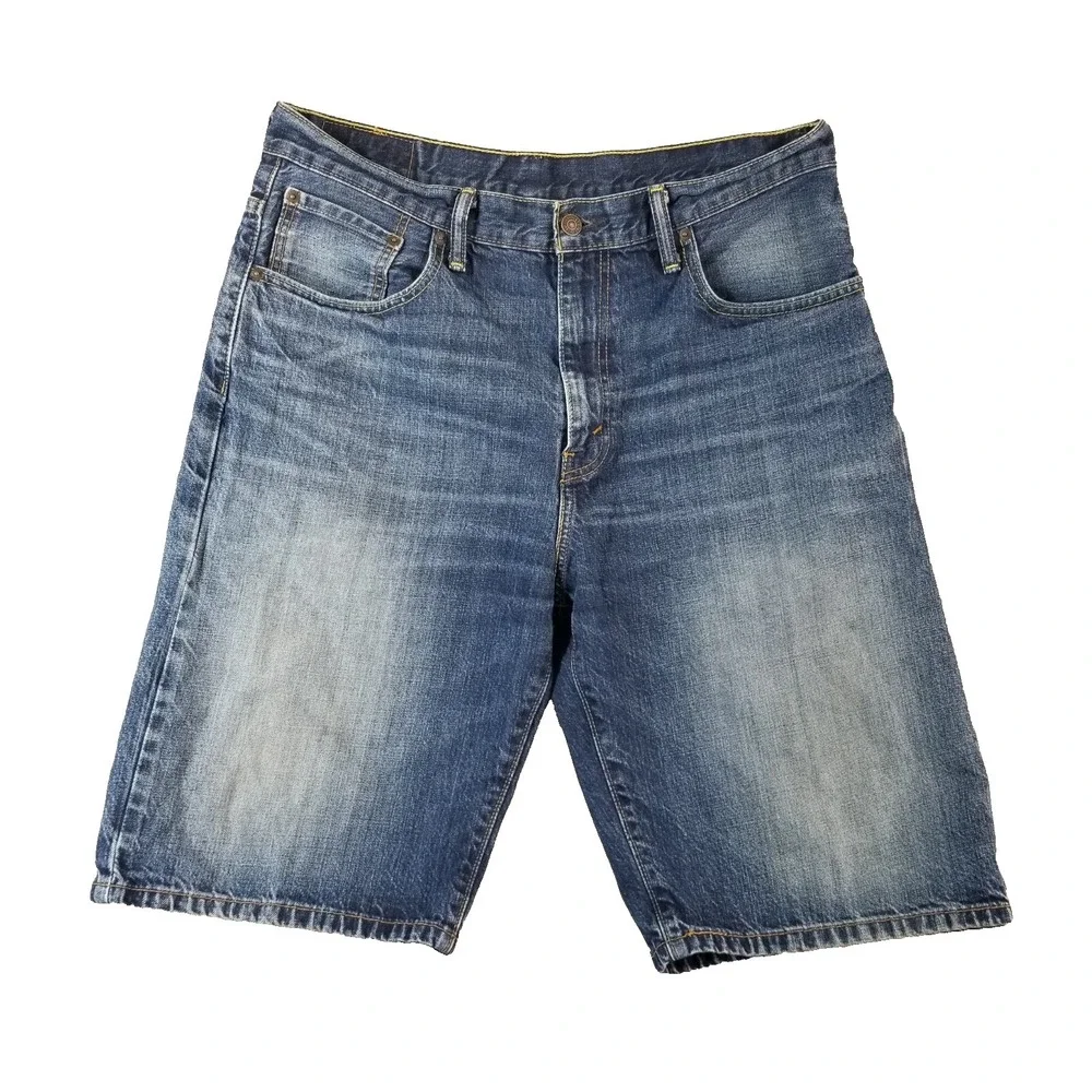 Levi's 569 shorts men's 33x12 relaxed fit blue denim‎ retro